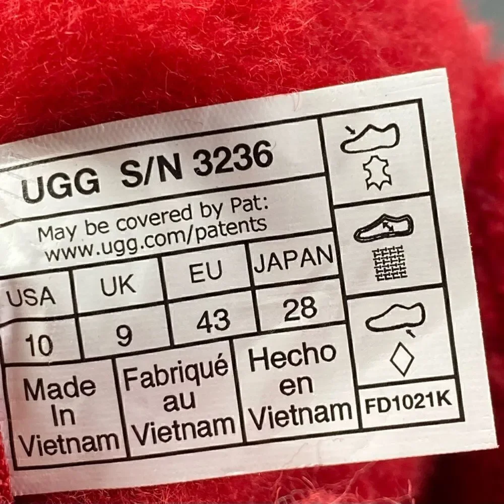 UGG Neumel Men Samba Red Suede Lace-up Wool Sockliner Chukka Boots shoes size
